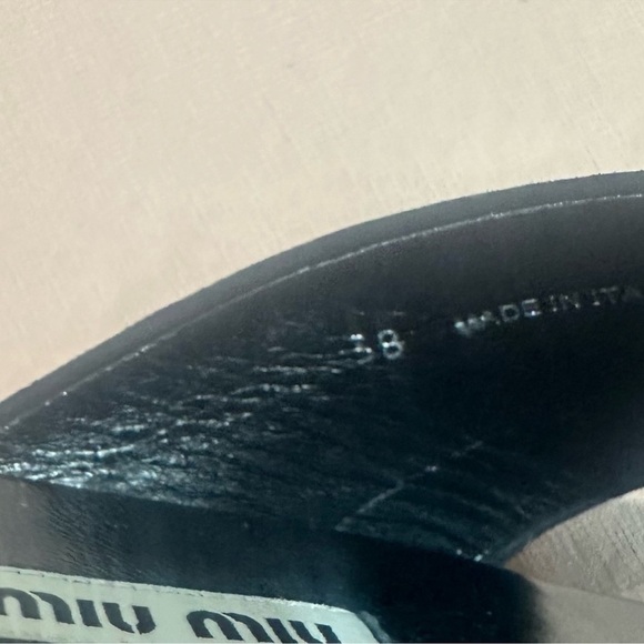 MIU MIU Suede Espadrille Platform Slip on Slides Sandals Black size 8 NEW - Picture 14 of 14